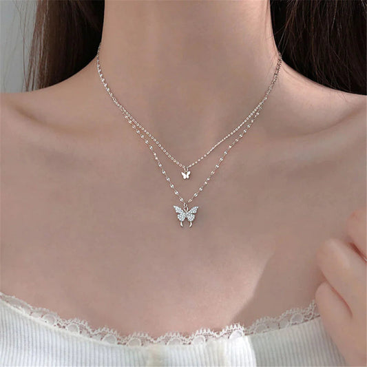 Elegant Silver Necklace and Earring Set with Zircon Accents ? Beautiful Jewelry for Transformation and Joy 0